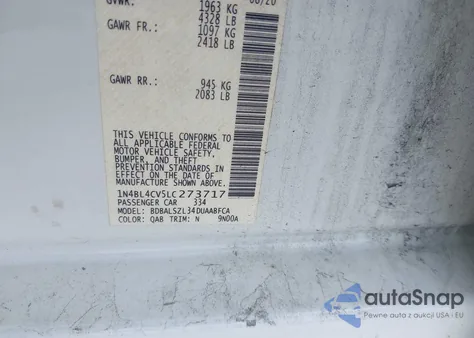 2020 Nissan Altima Sr Fwd z USA, uszkodzony, nr VIN 1N4BL4CV5LC273717